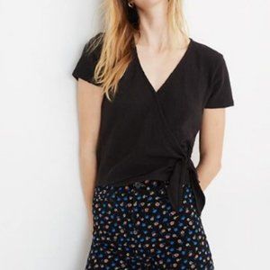 Madewell Texture & Thread Wrap Top J2858 Black